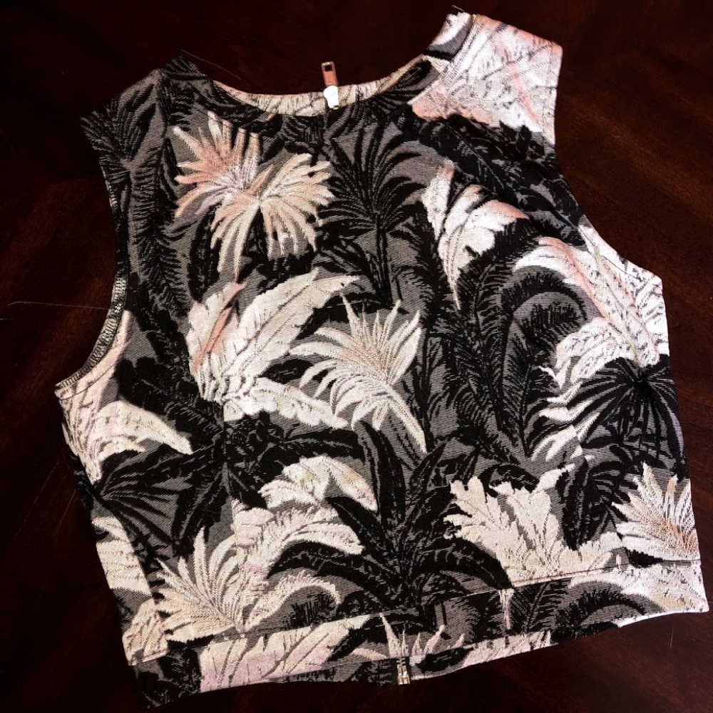 Tropical Print Crop Top